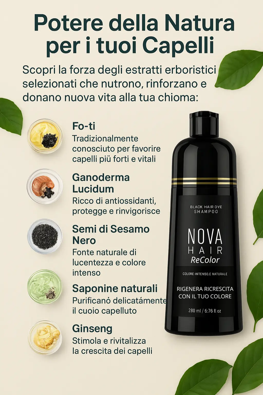 Ingredienti naturali di NovaHair